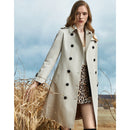 British Style Waisted Knee-length Coat