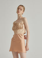 Ruched Silk Strap Top