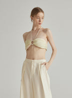 Melon Peach Silk Bandeau