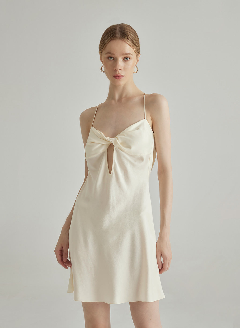 Low Back V-Neck Silk Mini Slip