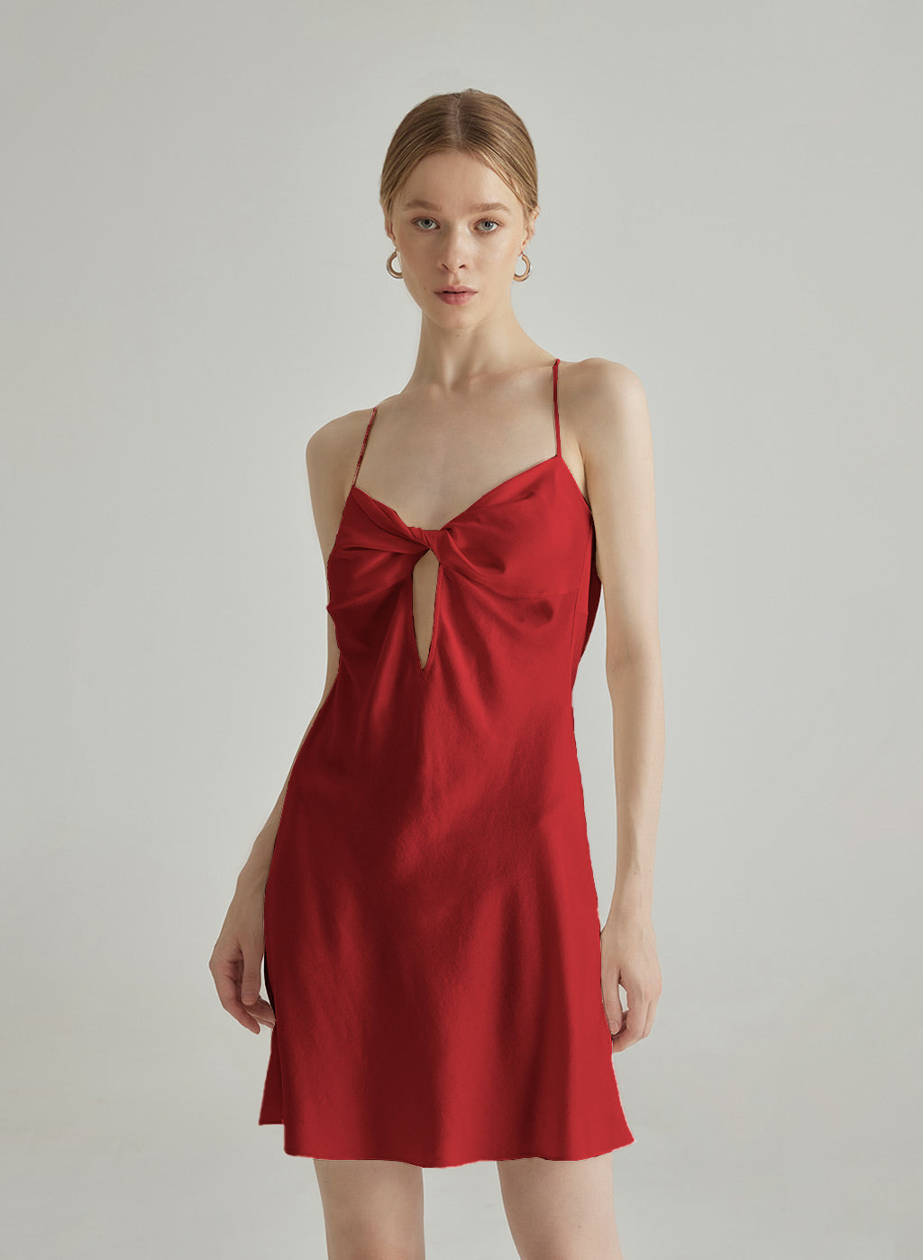 Low Back V-Neck Silk Mini Slip