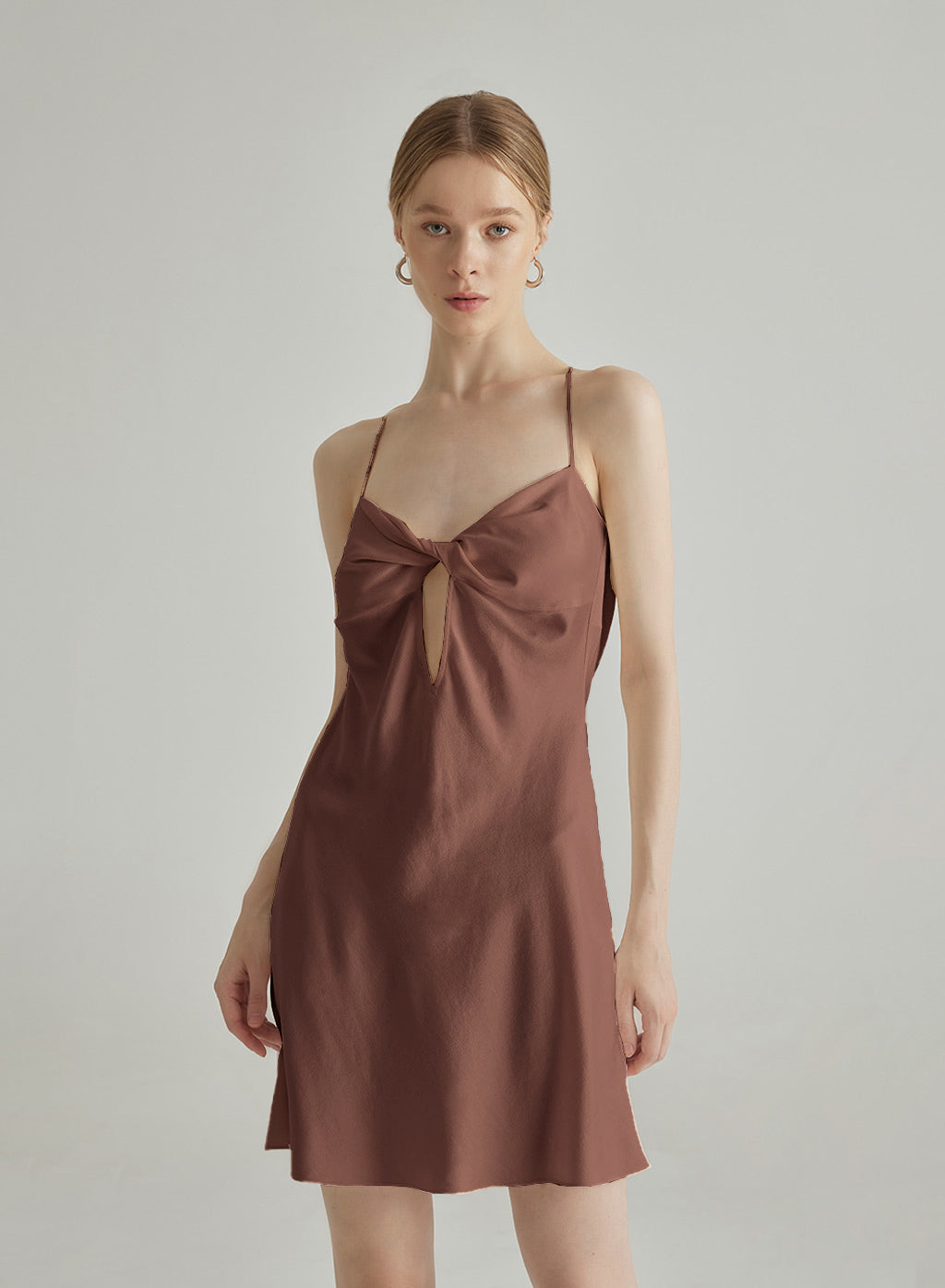 Low Back V-Neck Silk Mini Slip