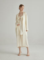 Oversized Ivory Silk Pajama Robe