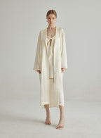 Oversized Ivory Silk Pajama Robe