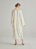 Oversized Ivory Silk Pajama Robe