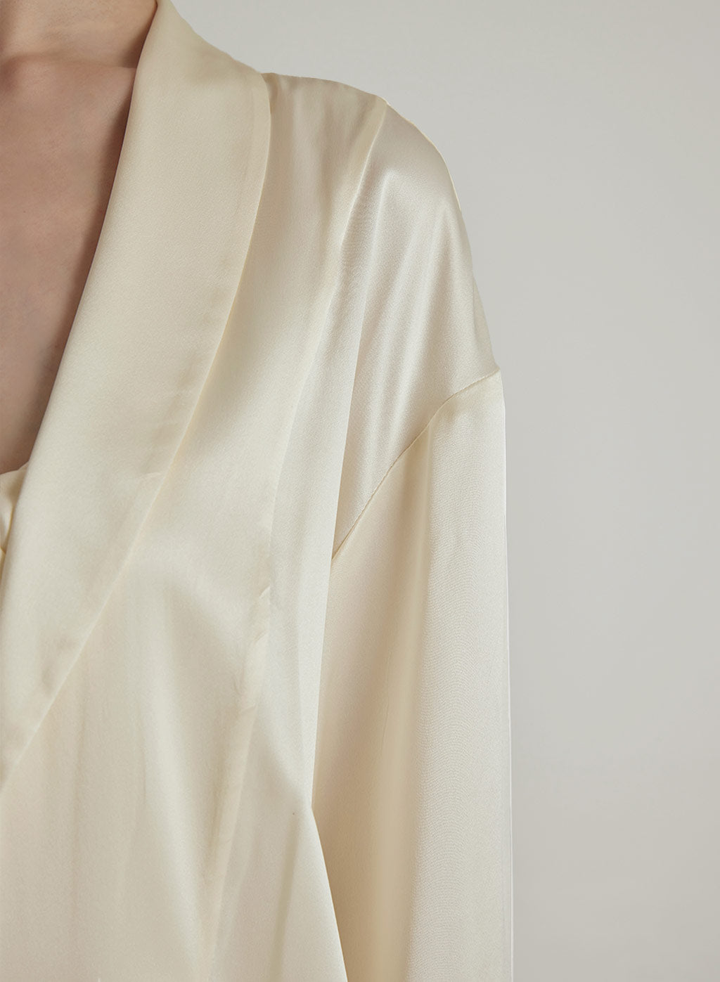 Oversized Ivory Silk Pajama Robe