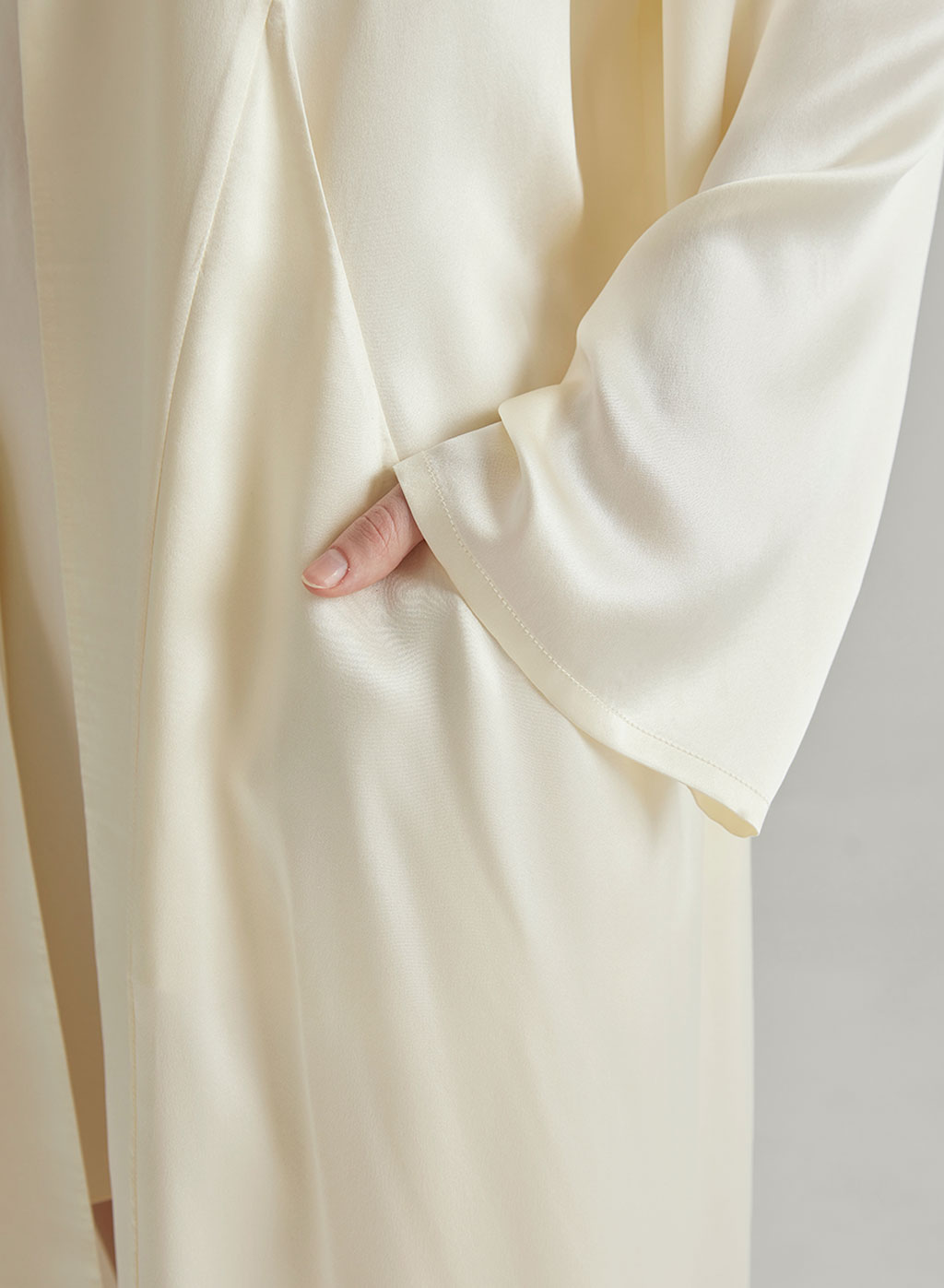 Oversized Ivory Silk Pajama Robe