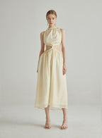 Mellow Cut-Out Halterneck Silk Maxi Dress