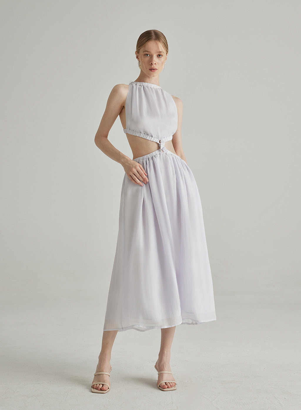 Mellow Cut-Out Halterneck Silk Maxi Dress