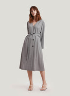 Wrap-Effect Wool-Blend Dress