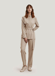 Pleated Wool-Blend Straight-Leg Pants – Nap Loungewear Bottoms