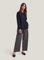 Structured Button Front Blouse