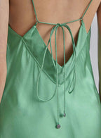 Lime Cocktail Silk Maxi Slip Dress