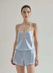 Baby Blue One-Piece Silk Nightgown