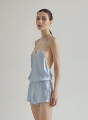 Baby Blue One-Piece Silk Nightgown