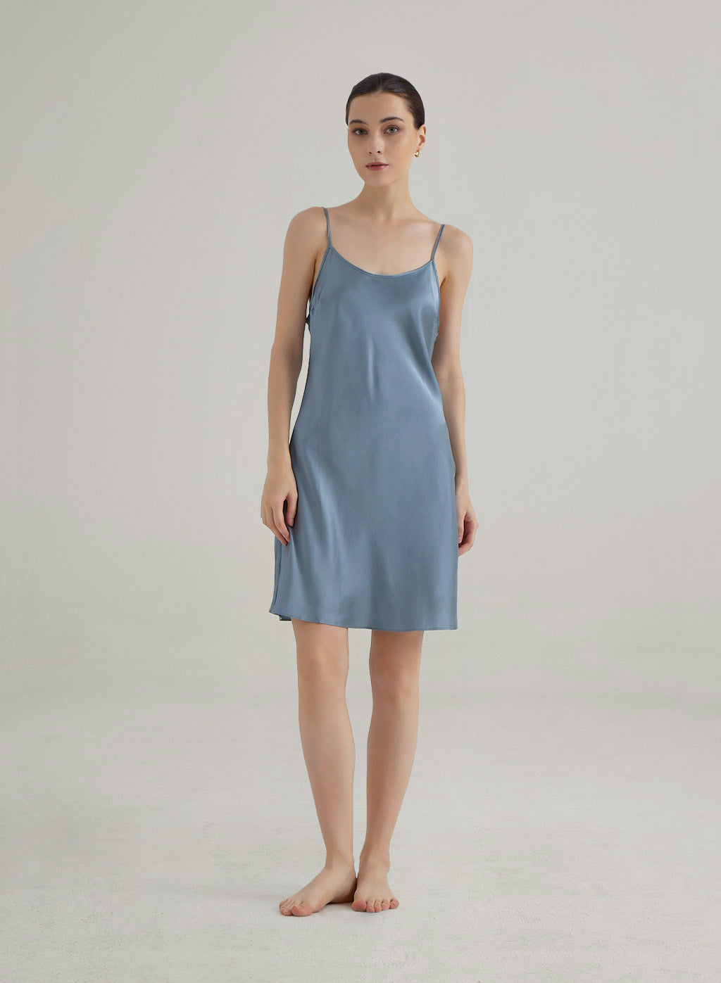 Scoop Neck Silk Slip Dress