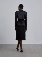 Back Tie Silk Cropped Blazer