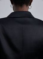 Back Tie Silk Cropped Blazer