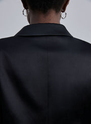Back Tie Silk Cropped Blazer
