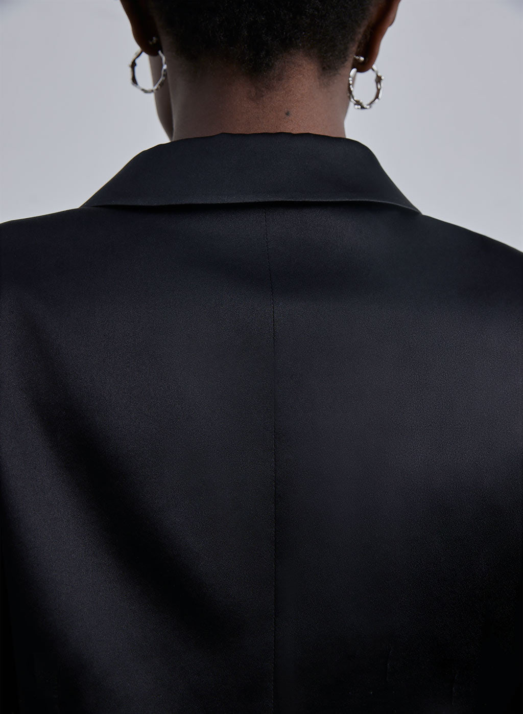 Back Tie Silk Cropped Blazer