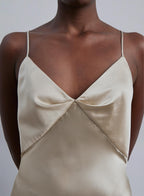 Draped Silk Slip Dress