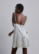 Button Front Silk Mini Slip Dress