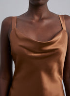 Wide Strap Silk Mini Dress