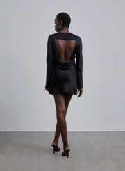 Silk Long Sleeve Backless Mini Dress – Nap Loungewear Dresses