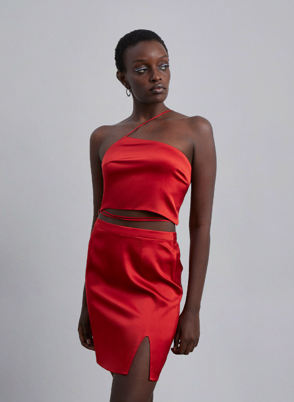 One Shoulder Silk Camisole Top