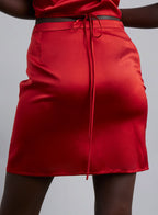 Silk Slit Mini Skirt