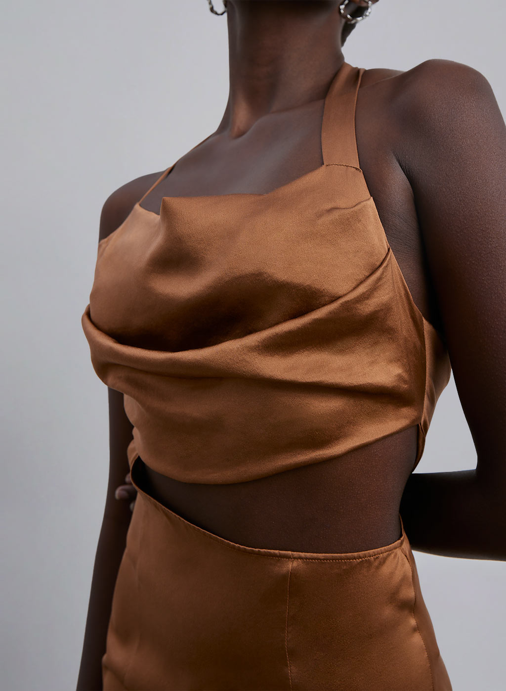 Silk Cut Out Mini Dress