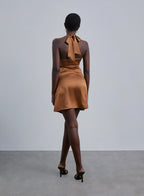 Silk Cut Out Mini Dress