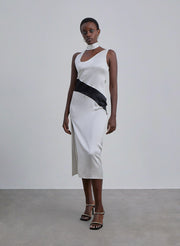 Color Block Silk Midi Dress – Nap Loungewear Dresses