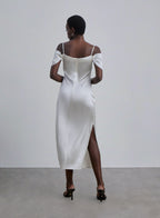 Off-The-Shoulder Silk Dress