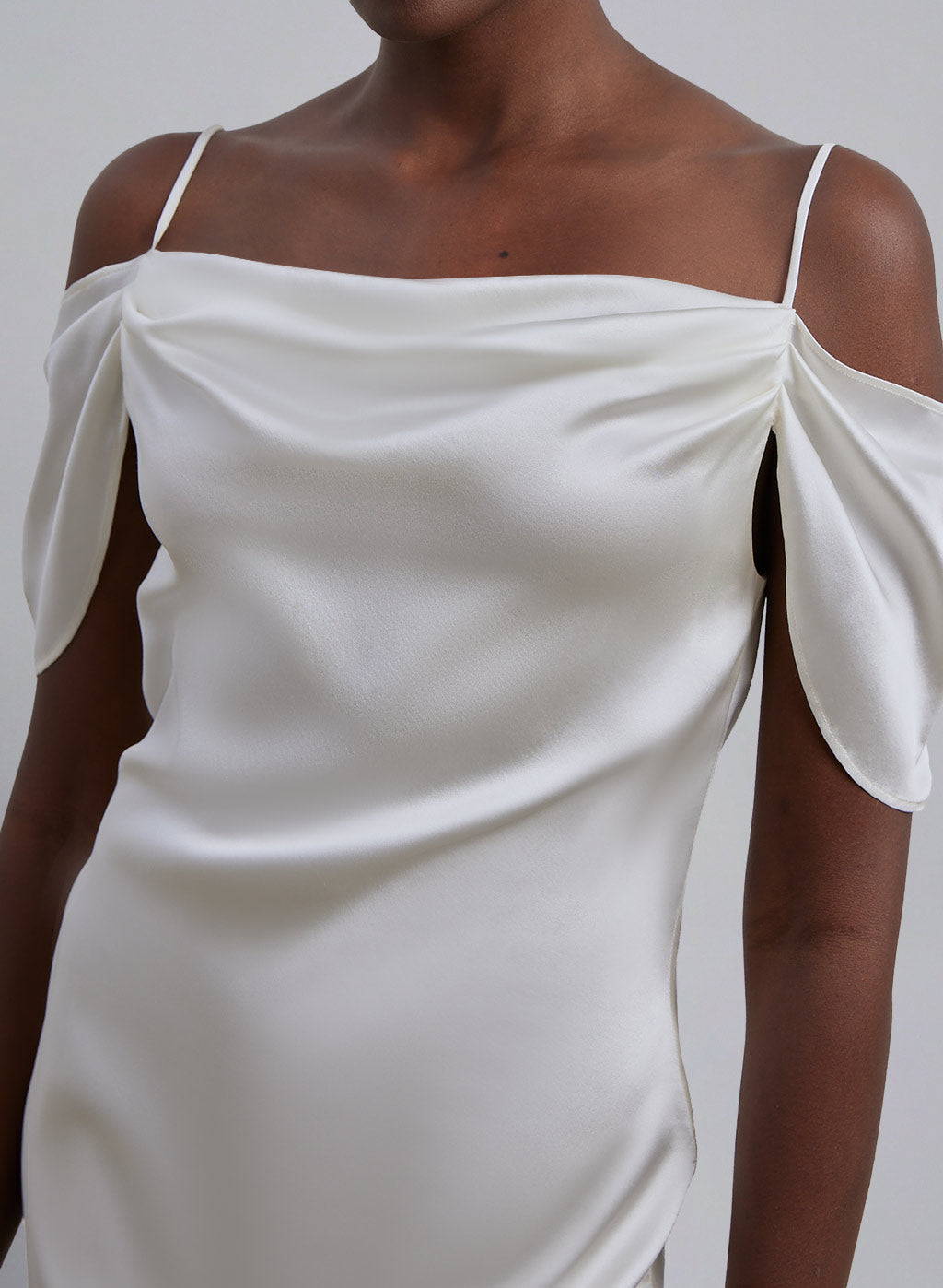 Off-The-Shoulder Silk Dress