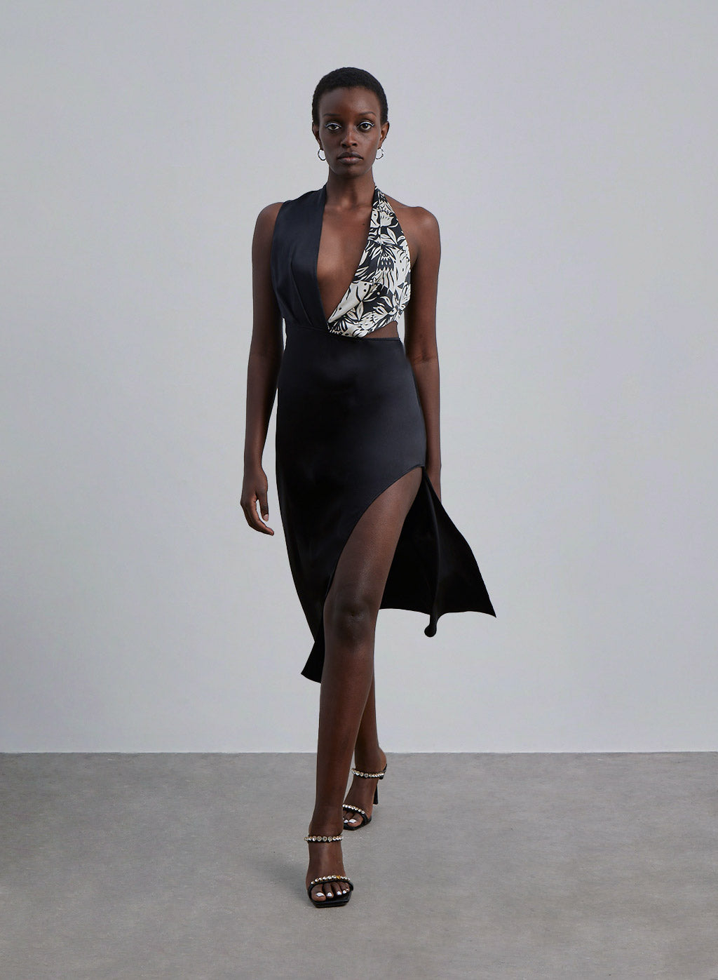 Color Block High Slit Dress