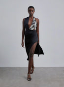 Color Block High Slit Dress