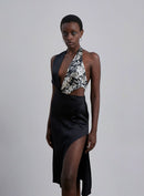 Color Block High Slit Dress