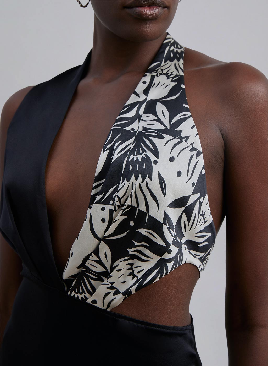 Color Block High Slit Dress