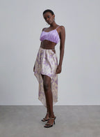 Ruched Silk Spaghetti Strap Top