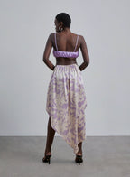 Printed Silk Asymmetrical Skirt