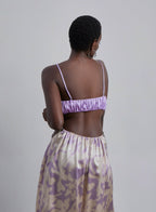 Ruched Silk Spaghetti Strap Top