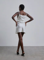 Side Tie Silk Slip Dress