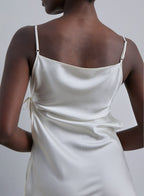 Side Tie Silk Slip Dress