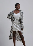 Tropical Print Silk Robe