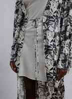 Tropical Print Silk Robe