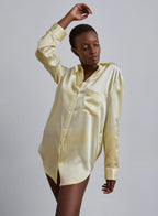 Sunrise Dew Oversized Boyfriend Silk Blouse