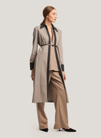 Two-Tone Buttoned 100% Cotton Long Dress