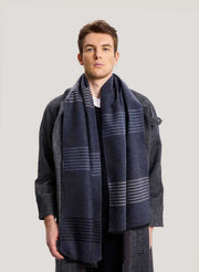 Striped Wool-Cotton Blend Scarf – Nap Loungewear Accessories