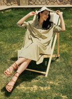 Long Drape Maxi Shirtdress